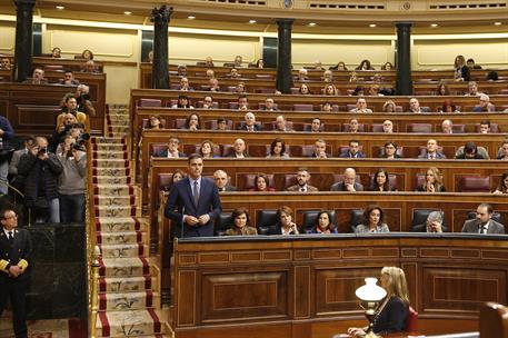 14/11/2018. Pedro Sánchez asiste a la sesión de control del Congreso. El presidente del Gobierno, Pedro Sánchez, durante la sesión de contro...