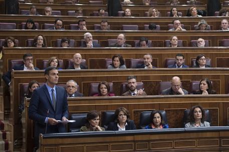 14/11/2018. Pedro Sánchez asiste a la sesión de control en el Congreso. El presidente del Gobierno, Pedro Sánchez, durante la sesión de cont...