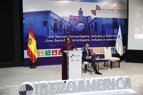 16/11/2018. Presentación Convenio Ibercampus y Becas Fundación Carolina-SEGIB. Intervención de la secretaria general iberoamericana, Rebeca ...