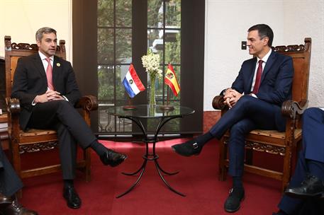 15/11/2018. XXVI Cumbre Iberoamericana. El presidente del Gobierno, Pedro Sánchez, durante la reunión que ha mantenido con el presidente de ...