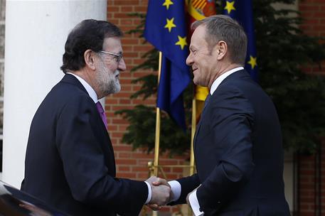 16/03/2018. Rajoy recibe al Presidente del Consejo Europeo. El presidente del Gobierno, Mariano Rajoy, recibe en La Moncloa al presidente de...
