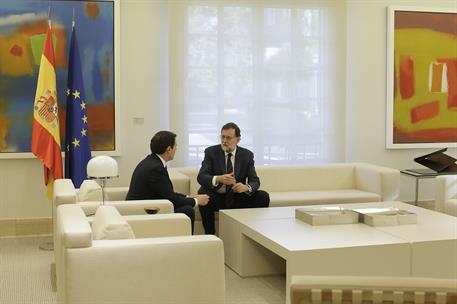 17/05/2018. Mariano Rajoy recibe a Albert Rivera. El presidente del Gobierno, Mariano Rajoy, se reúne en La Moncloa con el presidente de Ciu...