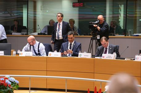 17/10/2018. Pedro Sánchez asiste a la reunión del Consejo Europeo. El presidente del Gobierno, Pedro Sánchez, durante la reunión del Consejo Europeo.