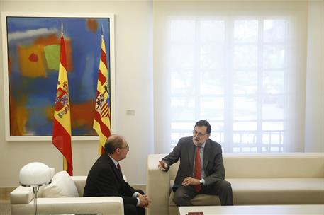 18/04/2018. Rajoy recibe al presidente del Gobierno de Aragón. El presidente del Gobierno, Mariano Rajoy, durante la reunión que ha mantenid...
