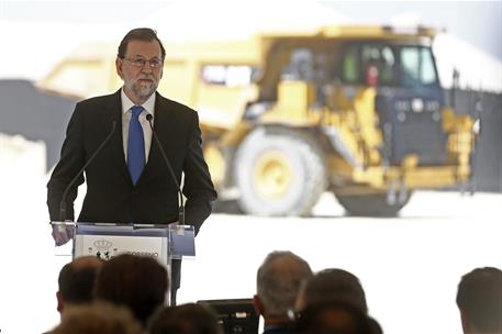 19/04/2018. Rajoy visita las obras de la A-32 en Albacete. El presidente del Gobierno, Mariano Rajoy, durante su intervención con motivo de ...