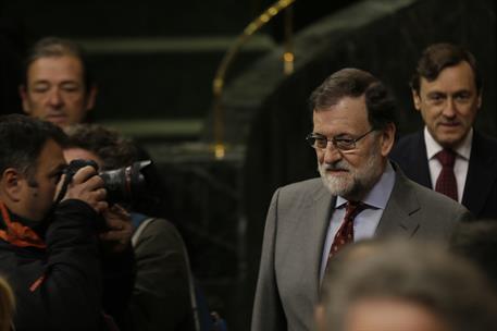 21/03/2018. Rajoy asiste a la sesión de control al Gobierno en el Congreso. El presidente del Gobierno, Mariano Rajoy, a su llegada al hemic...