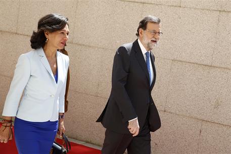 22/05/2018. Rajoy clausura Universia 2018 en Salamanca. El presidente del Gobierno, Mariano Rajoy, junto a la presidenta del Banco Santander...