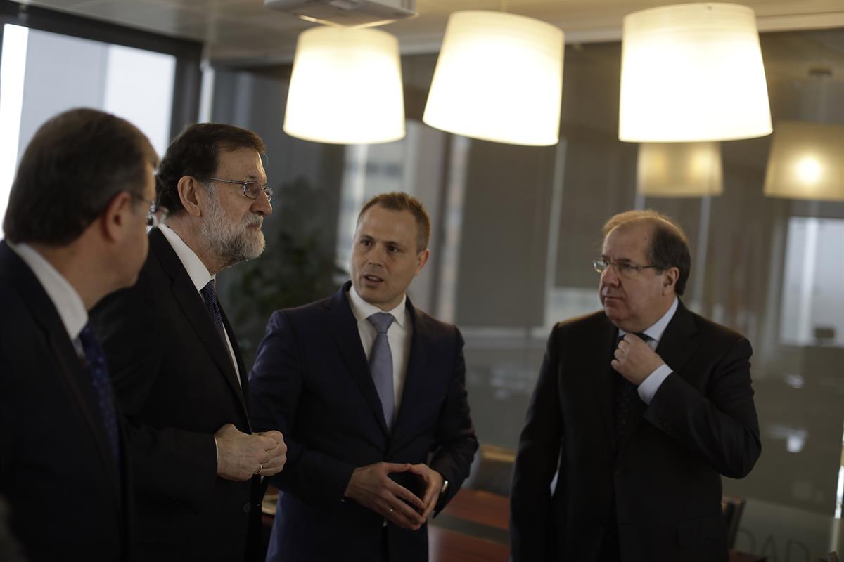 23/01/2018. Mariano Rajoy visita León. El presidente del Gobierno, Mariano Rajoy, durante su visita al INCIBE (Instituto Nacional de Ciberse...
