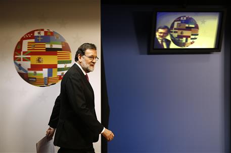 23/02/2018. Rajoy participa en la reunión de los jefes de Estado o de Gobierno de la UE. El presidente del Gobierno, Mariano Rajoy, antes de...