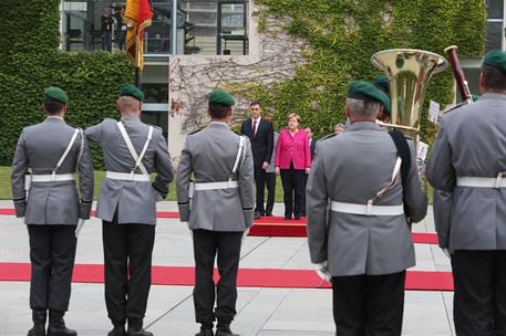 26/06/2018. Sánchez se reúne con Angela Merkel. El presidente del Gobierno, Pedro Sánchez, y la canciller de la República Federal de Alemani...