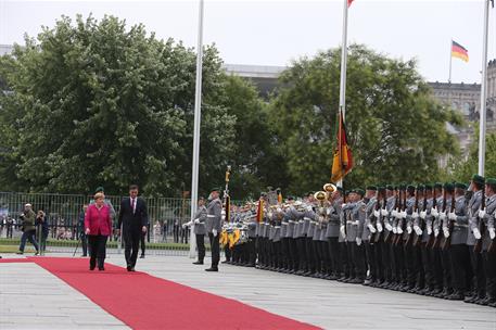 26/06/2018. Sánchez se reúne con Angela Merkel. El presidente del Gobierno, Pedro Sánchez, y la canciller de la República Federal de Alemani...