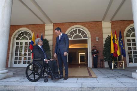 26/07/2018. Pedro Sánchez recibe al presidente de la República del Ecuador. El presidente del Gobierno, Pedro Sánchez, ha recibido en La Mon...