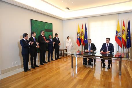 26/07/2018. Pedro Sánchez recibe al presidente de la República del Ecuador. El presidente del Gobierno, Pedro Sánchez, y el presidente de la...