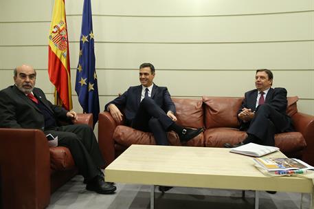 29/10/2018. Sánchez asiste a la Cumbre contra el Hambre. El presidente del Gobierno, Pedro Sánchez, durante su reunión con el director gener...