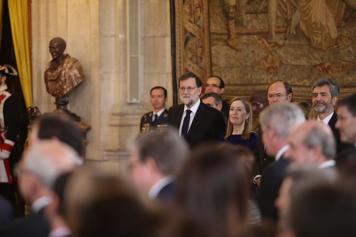 30/01/2018. Rajoy asiste al acto de imposición del Toisón de Oro a la princesa de Asturias. El presidente del Gobierno, Mariano Rajoy, en el...