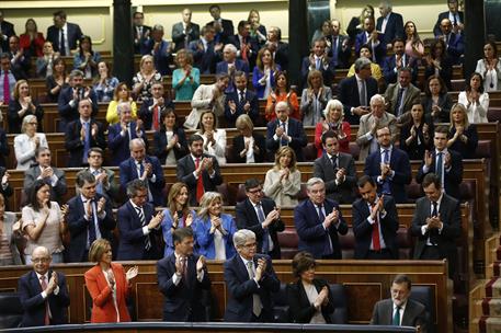 31/05/2018. Rajoy asiste al debate de la moción de censura al Gobierno. El presidente del Gobierno, Mariano Rajoy, al termino de su interven...