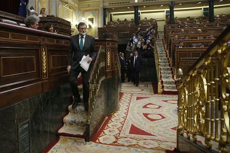 31/05/2018. Rajoy asiste al debate de la moción de censura al Gobierno. El presidente del Gobierno, Mariano Rajoy, al término de su interven...