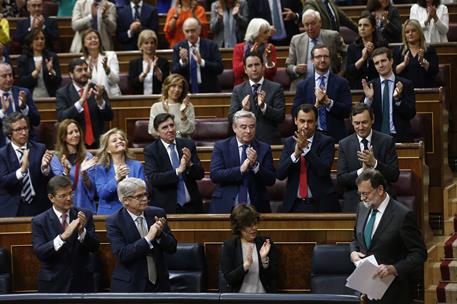31/05/2018. Rajoy asiste al debate de la moción de censura al Gobierno. El presidente del Gobierno, Mariano Rajoy, al termino de su interven...