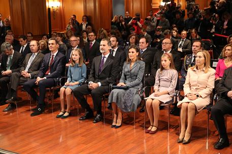 31/10/2018. Sánchez asiste a la lectura de la Constitución. Los Reyes Felipe y Letizia y sus hijas, la princesa Leonor y la infanta Sofía, j...