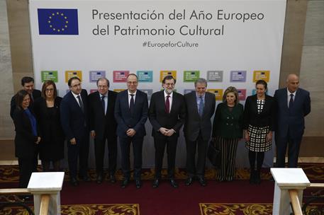 13/02/2018. Rajoy presenta el Año Europeo del Patrimonio Cultural. El presidente del Gobierno, Mariano Rajoy, junto al comisario europeo de ...