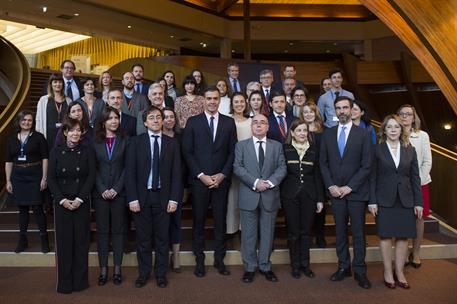 7/02/2019. Sánchez visita el Consejo de Europa y el Tribunal Europeo de Derechos Humanos. Foto de familia del presidente del Gobierno, Pedro...