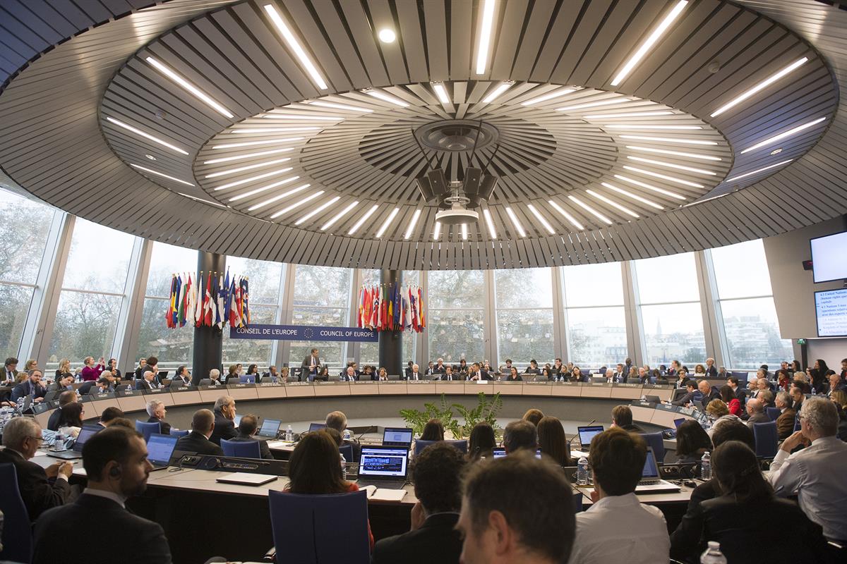 7/02/2019. Sánchez visita el Consejo de Europa y el Tribunal Europeo de Derechos Humanos. El presidente del Gobierno, Pedro Sánchez, en el C...
