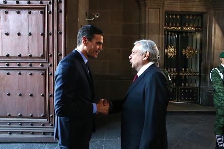 30/01/2019. Pedro Sánchez visita México. El presidente del Gobierno, Pedro Sánchez, y el presidente de México, Andrés Manuel López Obrador, ...