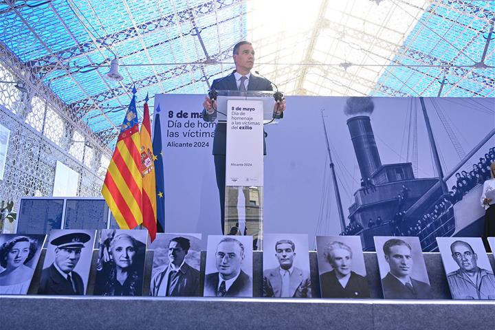 8/05/2024. Pedro Sánchez preside el acto institucional con motivo del Día de homenaje a las víctimas del exilio. El presidente del Gobierno,...