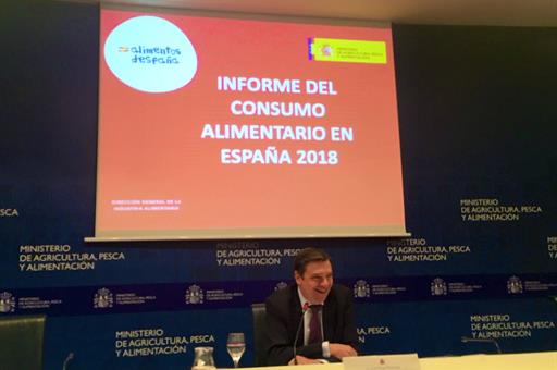 El ministro de Agricultura, Pesca y Alimentación, Luis Planas, durante la presentación del Informe 
