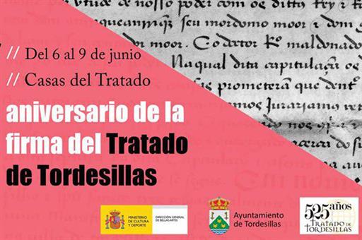 Detalle del cartel de la exposición en Tordesillas