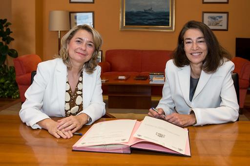 La directora general de Personal del Ministerio de Defensa, Mateos, y la directora del Instituto de la Mujer, Rodríguez