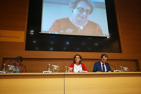 El ministro de Ciencia, Innovación y Universidades, Pedro Duque, y la ministra para la Transición Ecológica, Teresa Ribera
