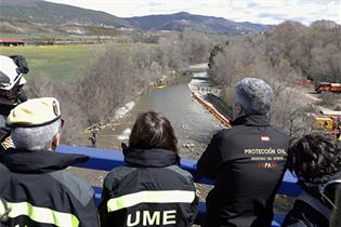 Ejercicio de simulación de catástrofes de la Unidad Militar de Emergencias "Aragón 19"