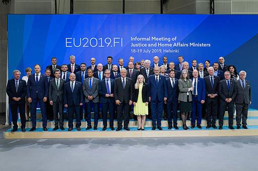 Foto de familia de los ministros de Interior de la UE