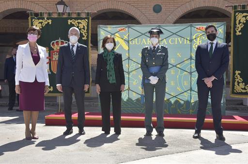 La vicepresidenta Calvo, el ministro del Interior, la directora de la Guardia Civil y la nueva Jefa de la Comandancia de Teruel