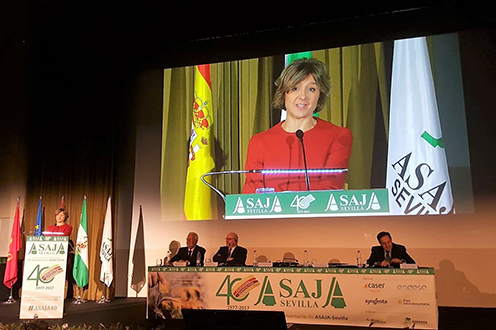 Isabel García Tejerina, en la clausura del acto conmemorativo del 40º aniversario de ASAJA-Sevilla