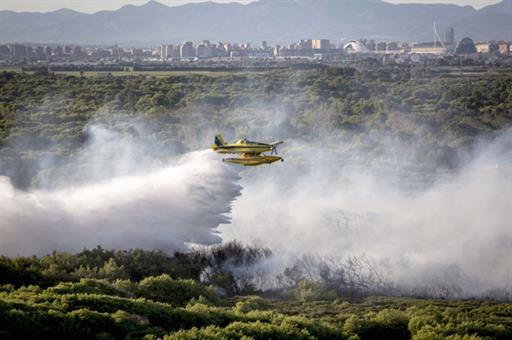Incendio forestal en Granada