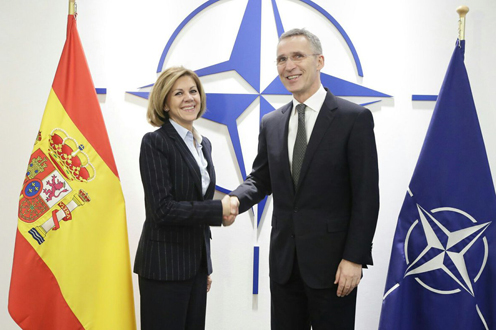 15/02/2017. Cospedal en Bruselas. La ministra Cospedal se reúne con con el secretario general de la OTAN, Jens Stoltenberg