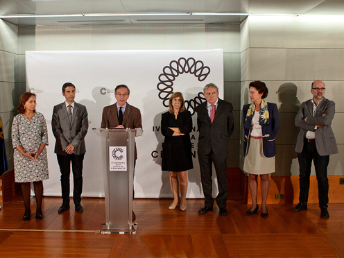 la Comisión Ejecutiva durante la presentación programa IV Centenario Cervantes. (Ministerio)