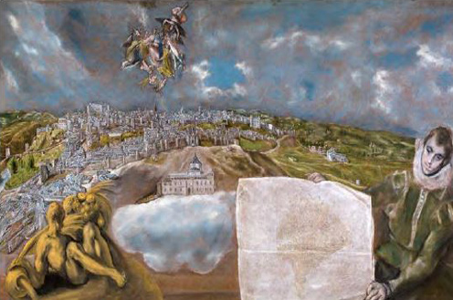 Cuadro de El Greco. Vista y plano de Toledo