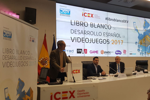 11/01/2018. José María Lasalle durante la presentación del Libro Blanco del Desarrollo Español de Videojuegos 2017. El secretario de Estado ...