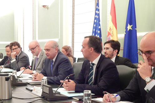 El ministro del Interior reunido con senadores de Estados Unidos (Foto: Ministerio del Interior)