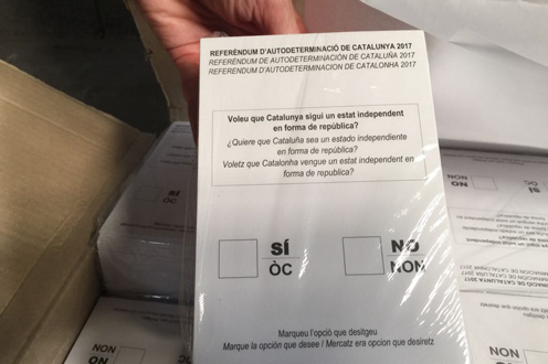 20/09/2017. La Guardia Civil interviene cerca de 10 millones de papeletas de votación