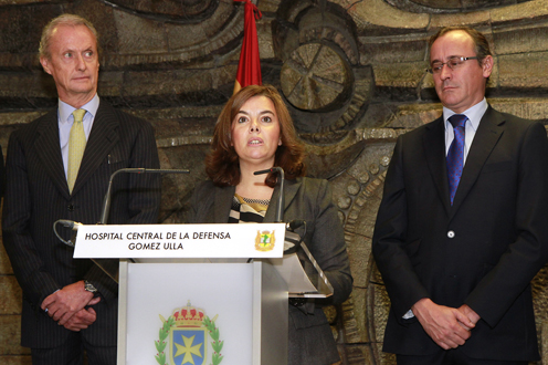 La vicepresidenta del Gobierno inaugura en el hospital Gómez Ulla  la unidad de aislamiento de alto nivel. (Foto archivo)