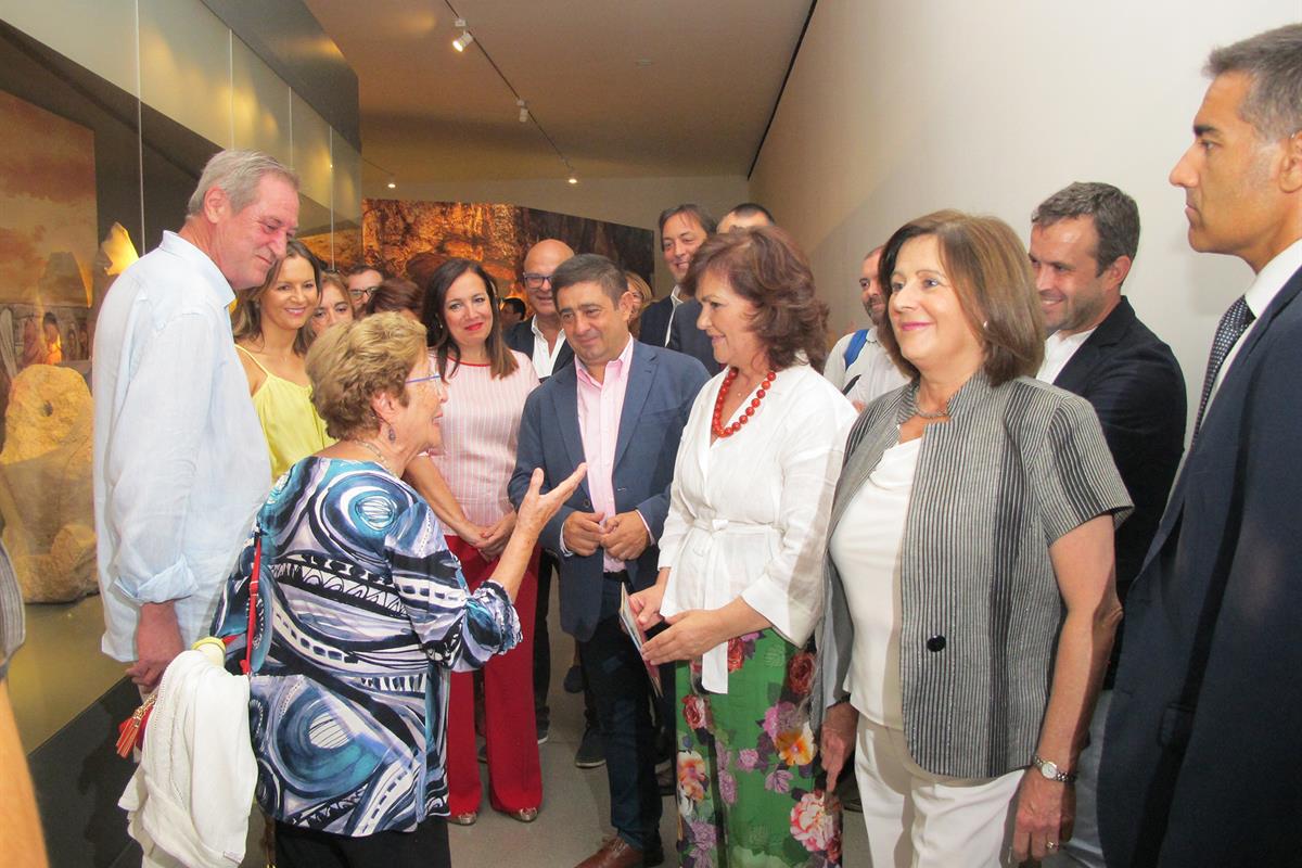 19/08/2018. Carmen Calvo visita el Museo Íbero de Jaén. Carmen Calvo durante su visita al Museo Íbero de Jaén.