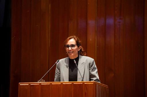 La ministra de Sanidad, Mónica Garcia, durante su intervención en el acto 