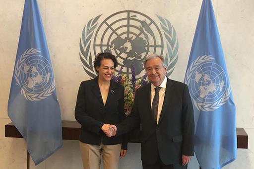 Magdalena Valerio y António Guterres