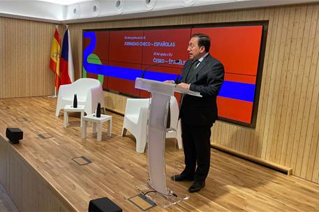 El ministro de Asuntos Exteriores, Unión Europea y Cooperación, José Manuel Albares, durante su intervención