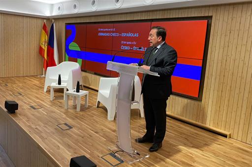 El ministro de Asuntos Exteriores, Unión Europea y Cooperación, José Manuel Albares, durante su intervención