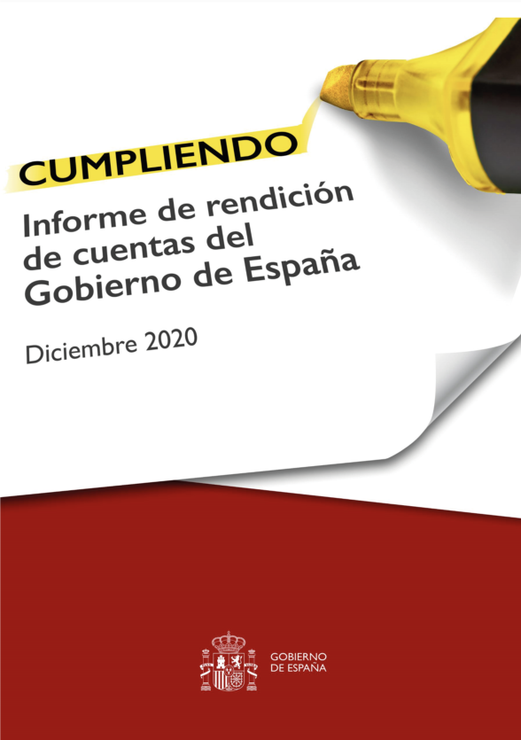 Portada del Informe de rendición de cuentas del Gobierno de España